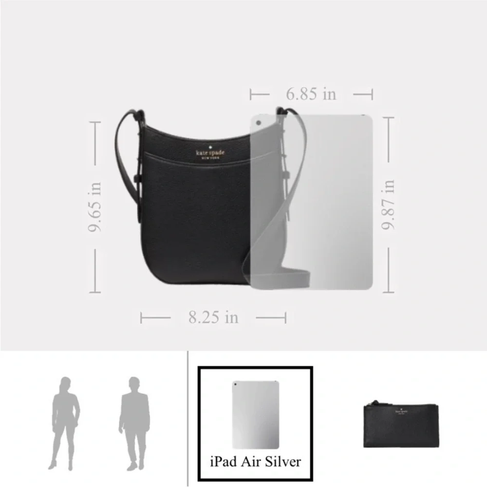 Kate spade NEW YORK North South Leila Crossbody crossbody bag black leather - Picture 8 of 10